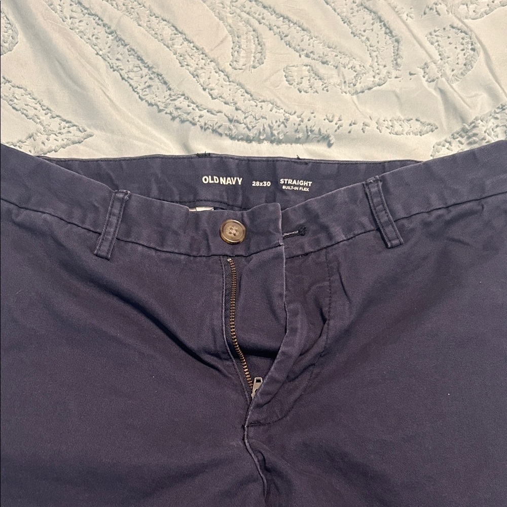 Old Navy Men's Straight Chinos in Navy Blue